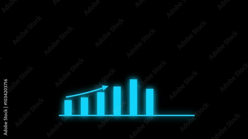 Abstract increasing business graph animation. Abstract increasing business graph animation.