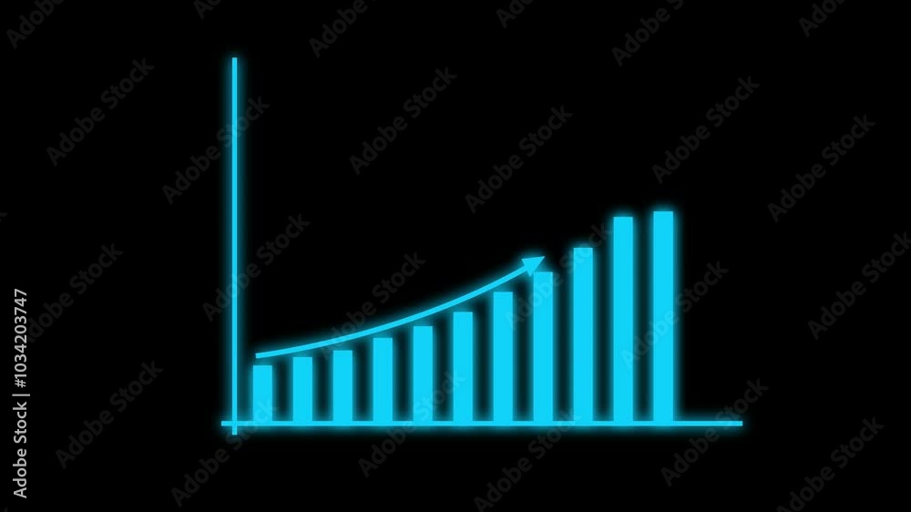 Abstract increasing business graph animation. Abstract increasing business graph animation.