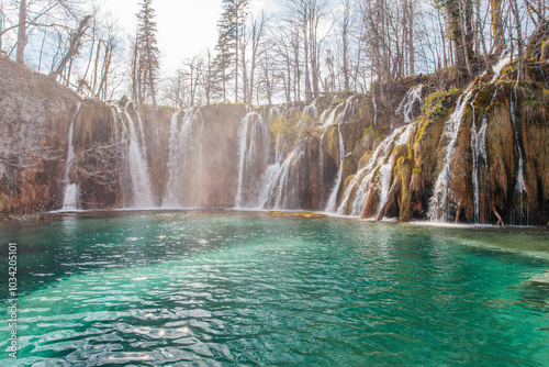 Beautiful Plitvice lakes national park, lots of waterfalls and clear lakes