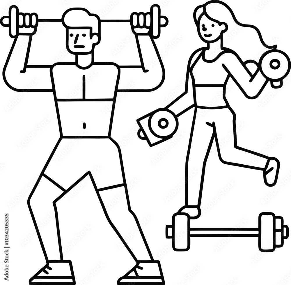 illustration of a man lifting weights illustration of a man lifting weights