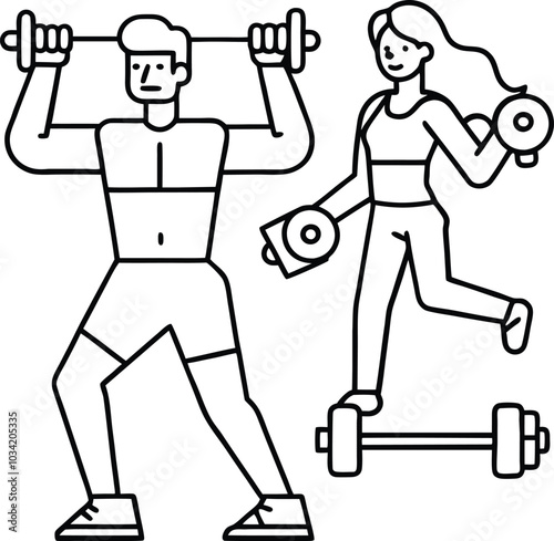 illustration of a man lifting weights