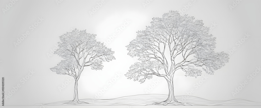 Fototapeta premium Tree drawing with pencil