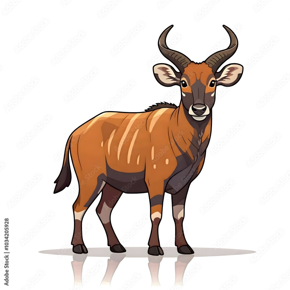 Elegant antelope illustration in a naturalistic style Elegant antelope illustration in a naturalistic style