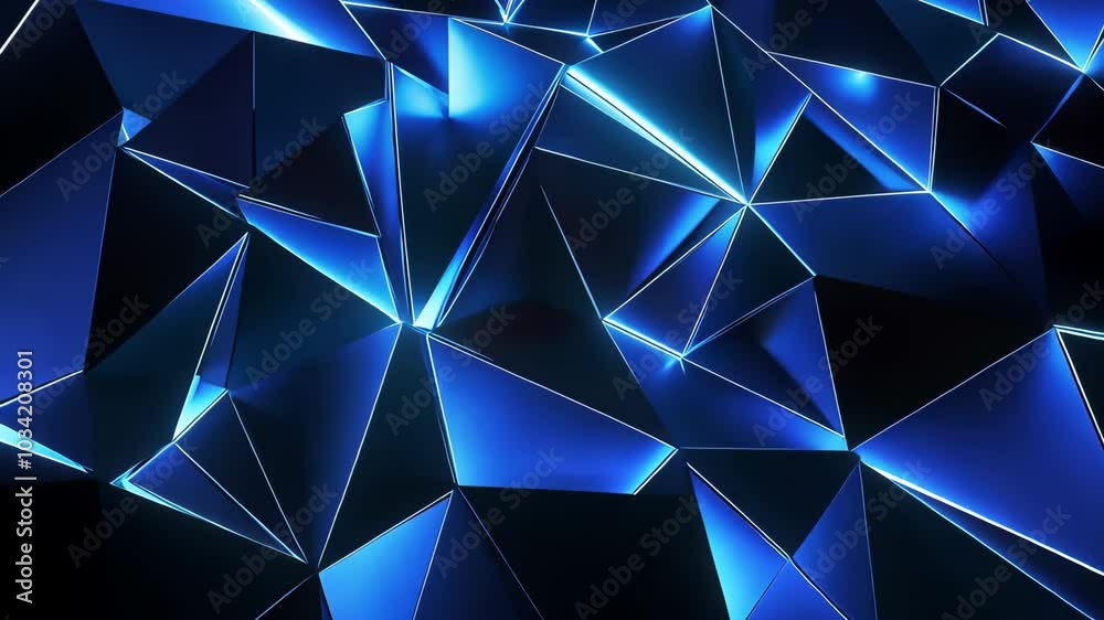 Transforming blue low poly surface in a seamless loop Transforming blue low poly surface in a seamless loop