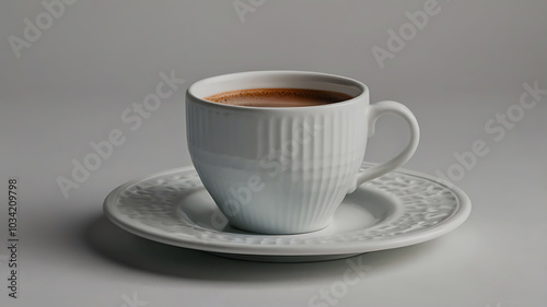 Coffee mug hot drink paper cup icon illustrated cinnamon and saucer wooden table realistic ove background