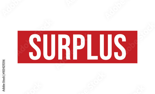 Surplus Red rubber stamp on white background. Surplus stamp sign. Surplus stamp.