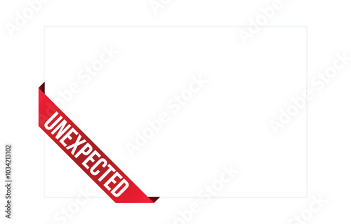 Unexpected red vector banner illustration isolated on white background
