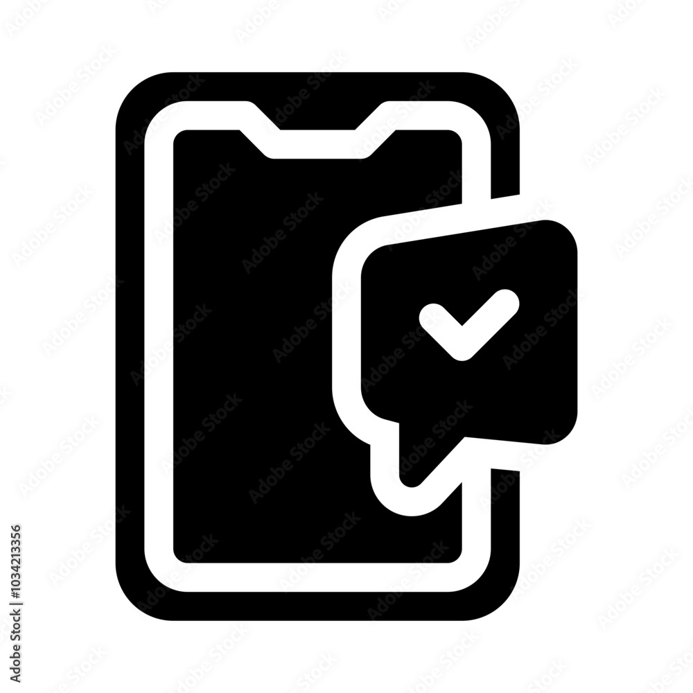 Checkmark on Mobile Screen glyph icon Checkmark on Mobile Screen glyph icon
