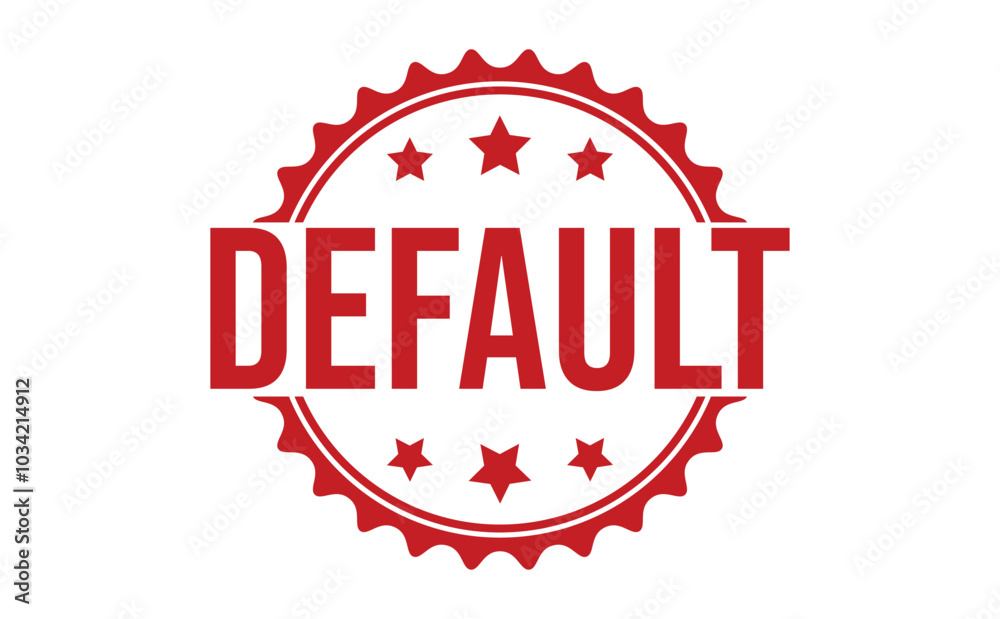 Obraz premium Default Red rubber stamp on white background. Default stamp sign. Default stamp.
