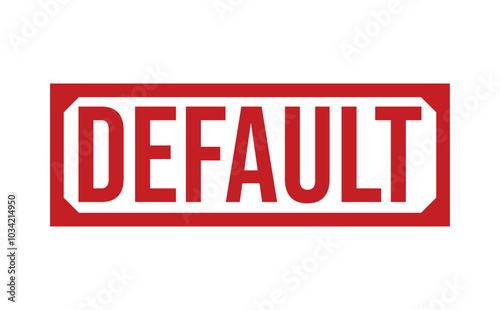 Default Red rubber stamp on white background. Default stamp sign. Default stamp.