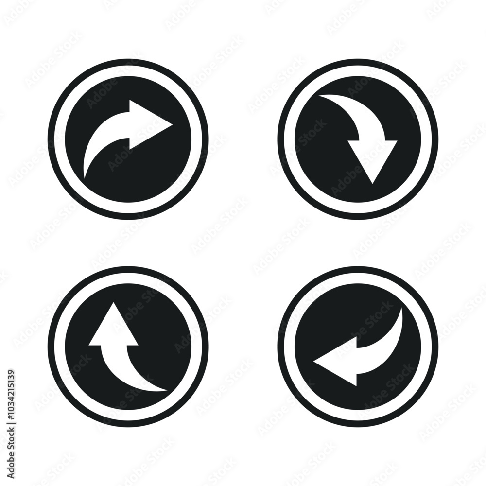 Curved arrow icon set vector illustration Curved arrow icon set vector illustration