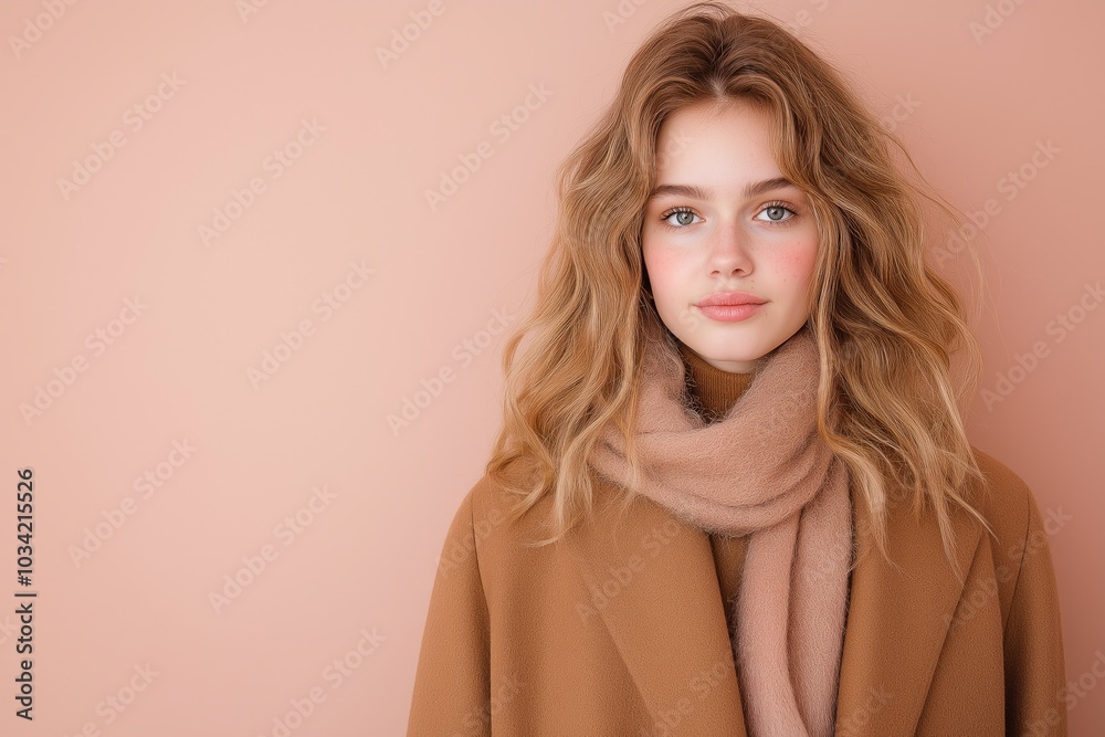 Exploring earthy tones in fashion with a salted caramel-themed photoshoot featuring a model in a cozy outfit Exploring earthy tones in fashion with a salted caramel-themed photoshoot featuring a model in a cozy outfit