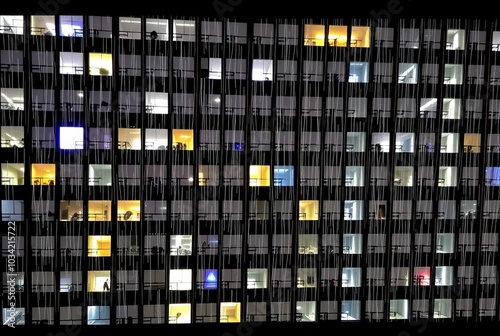 Glowing Window Grid Rain highlights the grid like pattern of win photo