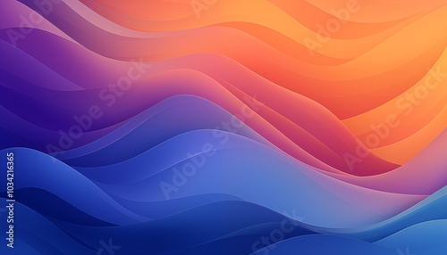 abstract background with waves blue orange pink