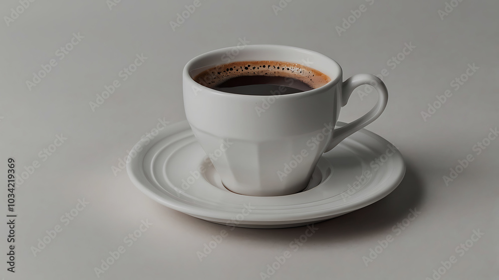 Coffee mug hot drink paper cup icon illustrated cinnamon and saucer wooden table realistic ove background Coffee mug hot drink paper cup icon illustrated cinnamon and saucer wooden table realistic ove background