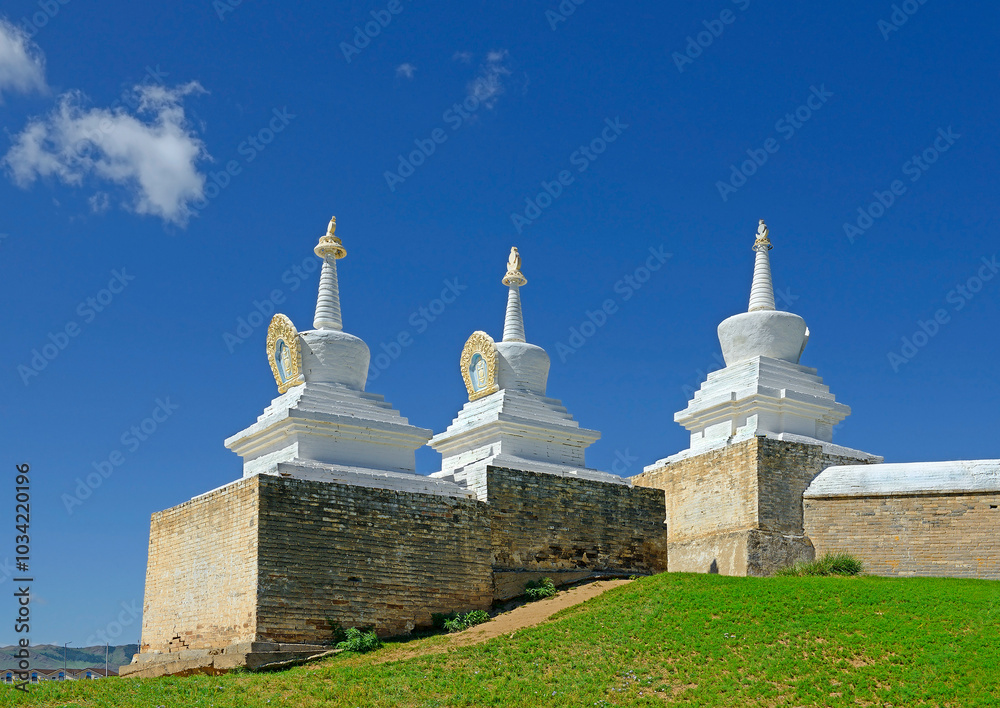 Erdene Zuu Monastery is probably the earliest surviving Buddhist monastery in Mongolia. Located in Kharkhorin, near to the ancient city of Karakorum, Orkhon Valley - World Heritage Site Erdene Zuu Monastery is probably the earliest surviving Buddhist monastery in Mongolia. Located in Kharkhorin, near to the ancient city of Karakorum, Orkhon Valley - World Heritage Site