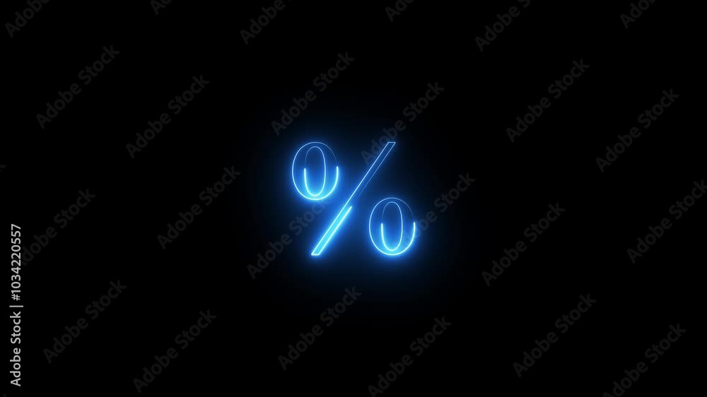 Neon letter discount % animated video Neon letter discount % animated video
