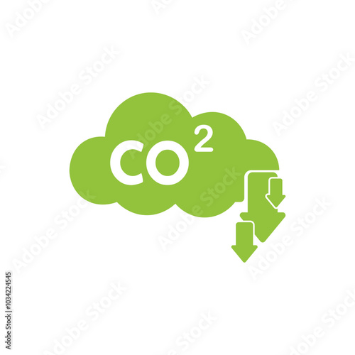 Green cloud co2 reduction vector icon