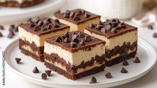 Wallpaper Mural Brownie layered cookie dough cheesecake, rich chocolate and creamy dessert Torontodigital.ca