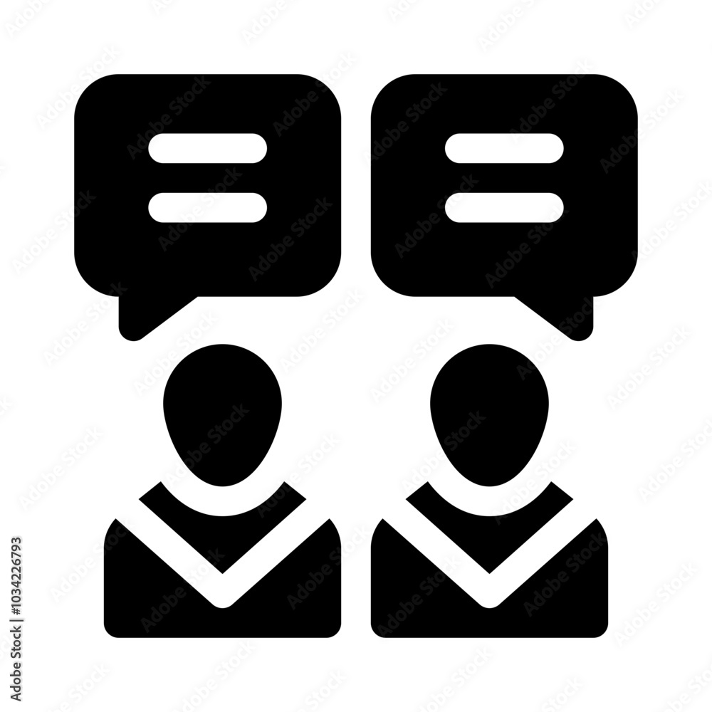 Two People Talking glyph icon Two People Talking glyph icon