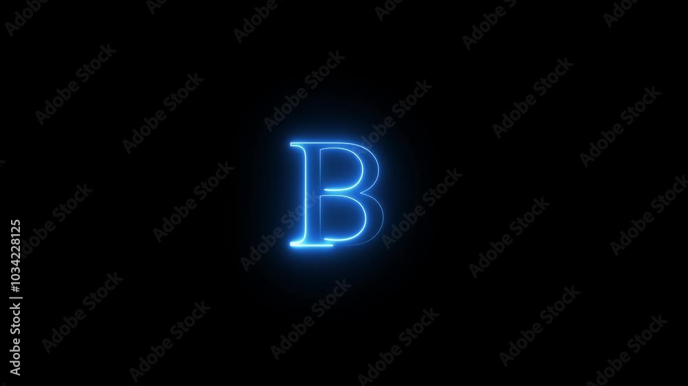 Neon letter B animated video Neon letter B animated video