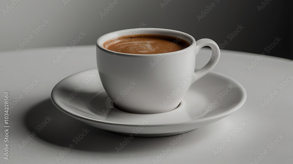 Coffee mug hot drink paper cup icon illustrated cinnamon and saucer wooden table realistic ove background