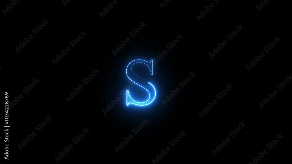 Neon letter S animated video Neon letter S animated video