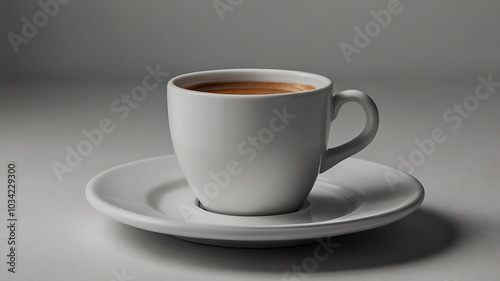 Coffee mug hot drink paper cup icon illustrated cinnamon and saucer wooden table realistic ove background