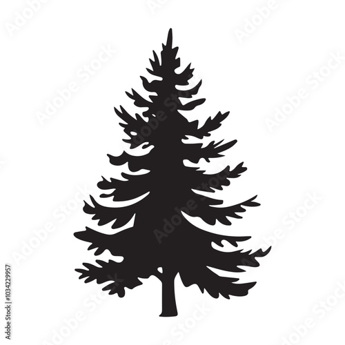 Christmas tree vector silhouette logo vector design 