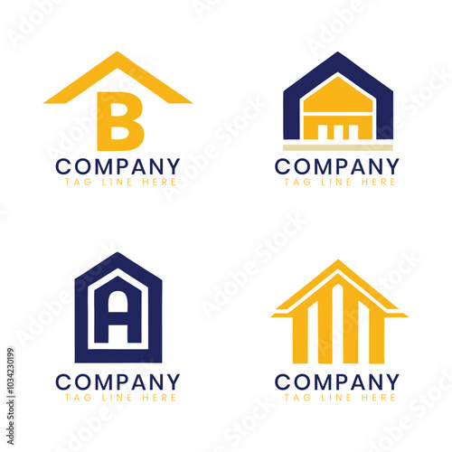 Set of modern corporate business brand logo design