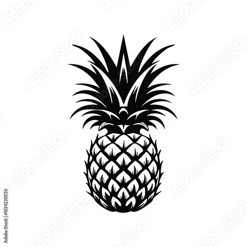 Pineapple Silhouette Icon Isolated Vector Illustration