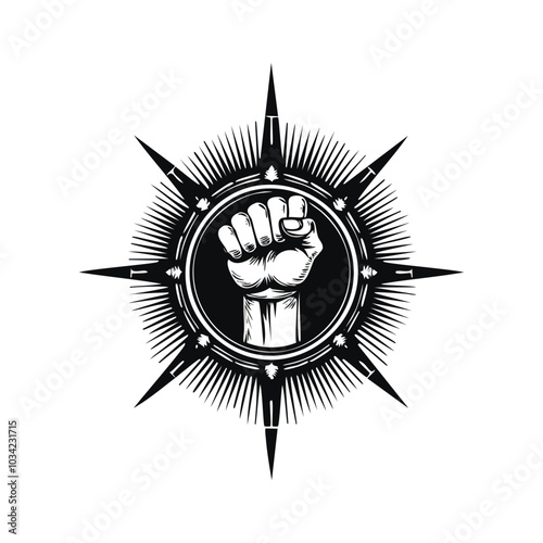 Victory and Strength Fist Symbol Vector Icon Design