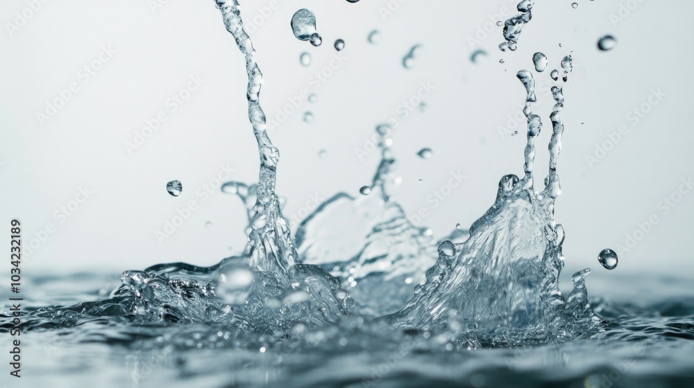 Water tap with crystal-clear droplets falling in front of a white background, capturing motion and cleanliness. Water tap with crystal-clear droplets falling in front of a white background, capturing motion and cleanliness.