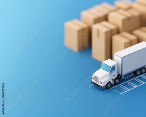 Blueprint of distribution center with seamless lastmile delivery integration photo