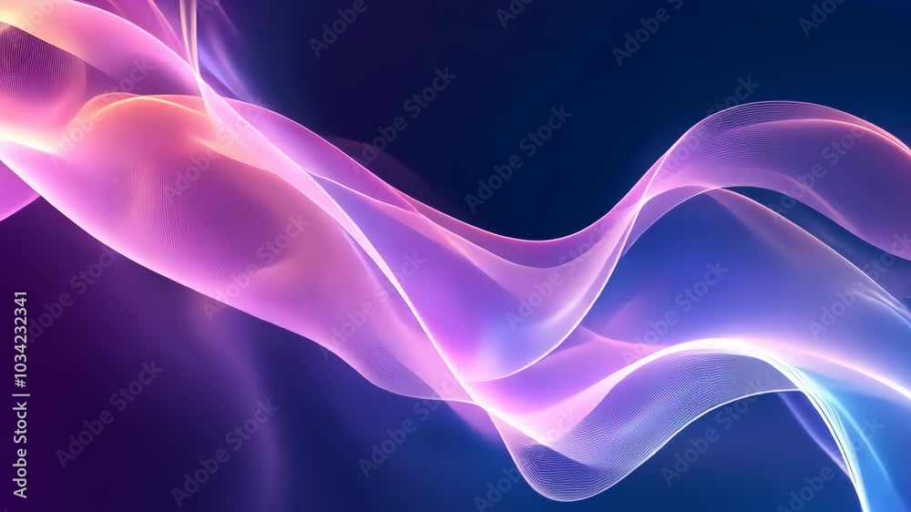 Glowing waves flowing on dark background Glowing waves flowing on dark background