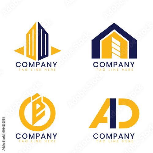 Set of modern corporate business brand logo design