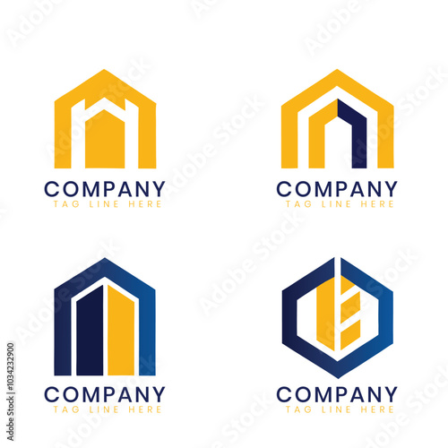 Set of modern corporate business brand logo design