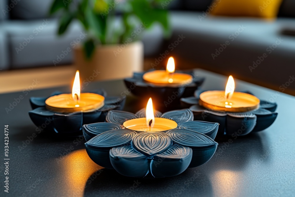 Digital shrine for Amavasya, with virtual candles and holographic offerings Digital shrine for Amavasya, with virtual candles and holographic offerings