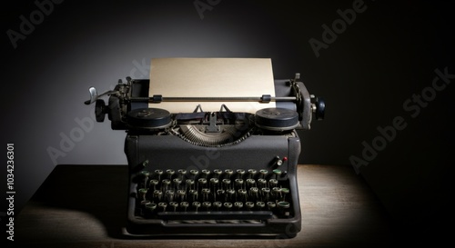 Vintage Typewriter on Wooden Table