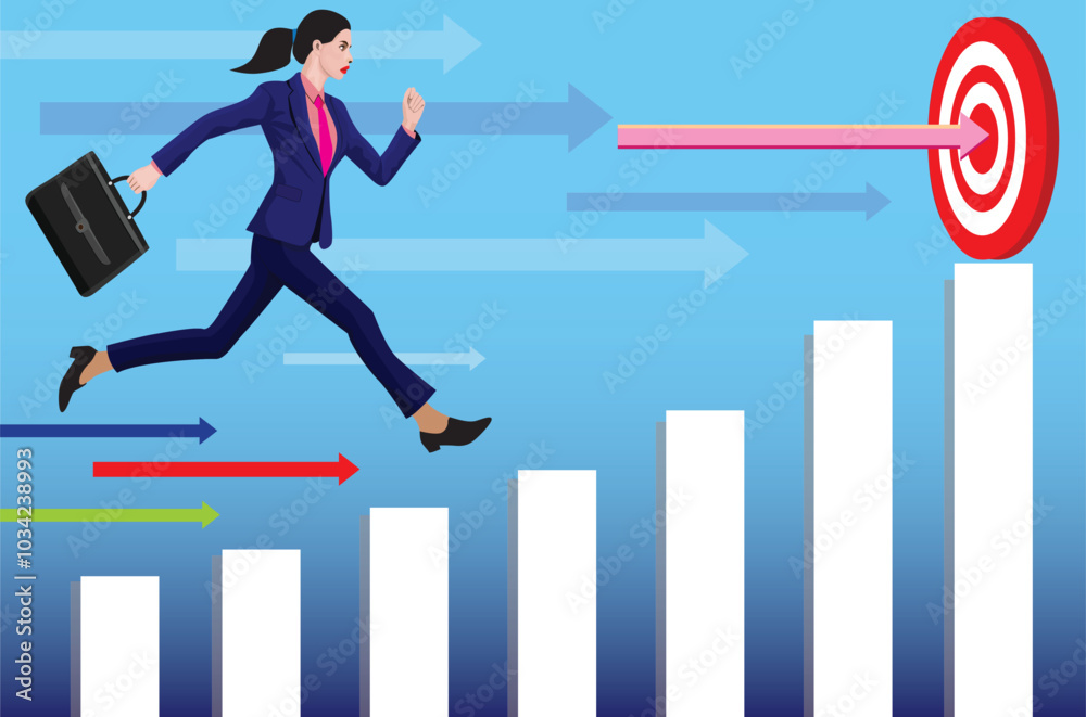 Success is meant to be achieved,Businesswoman rushes to work vector design Success is meant to be achieved,Businesswoman rushes to work vector design