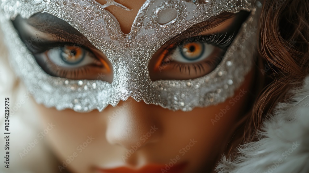 A portret of a woman in mask halloween A portret of a woman in mask halloween