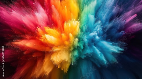 Wallpaper Mural Vivid rainbow paint explosion creating an abstract background with vibrant colors and textures. A burst of hues that captivates the eye Torontodigital.ca