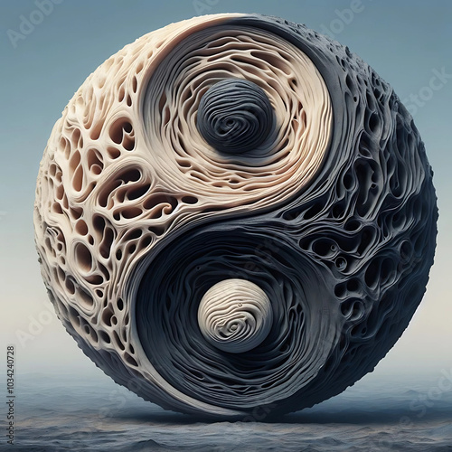 Mandala Oriental com Símbolo Yin Yang: Equilíbrio e Harmonia