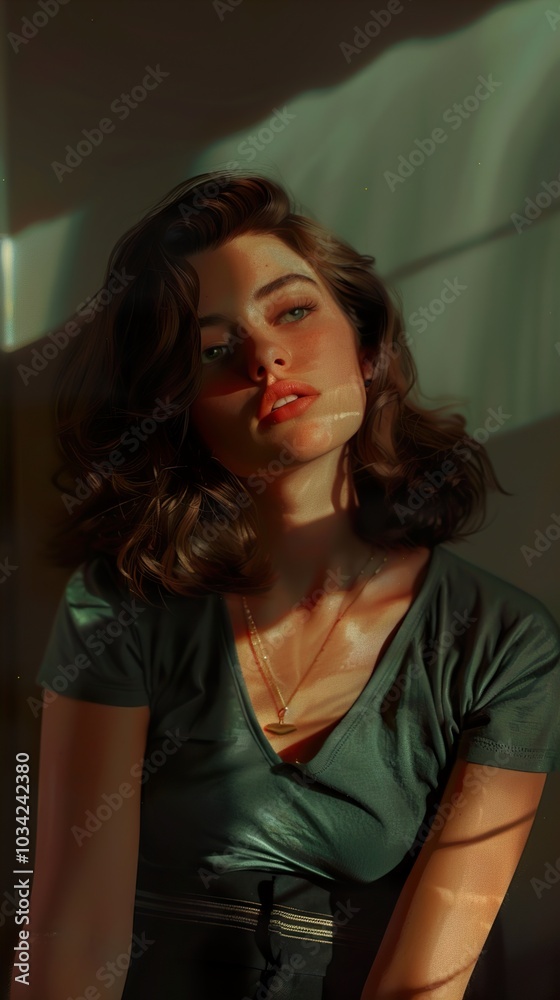 Portrait of a Woman in Sunlight - Digital Art