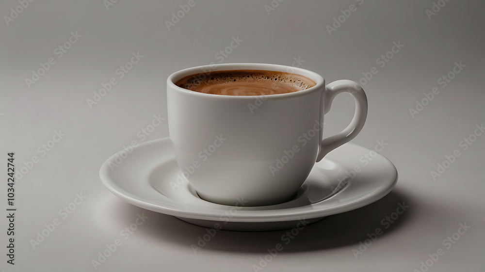 Coffee mug hot drink paper cup icon illustrated cinnamon and saucer wooden table realistic ove background Coffee mug hot drink paper cup icon illustrated cinnamon and saucer wooden table realistic ove background