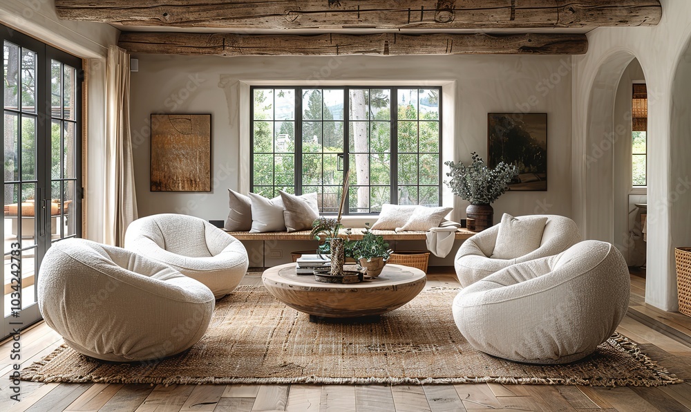 living family room wood beams and a gorgeous grouping of swivel color fabric chairs around a coffee table living family room wood beams and a gorgeous grouping of swivel color fabric chairs around a coffee table