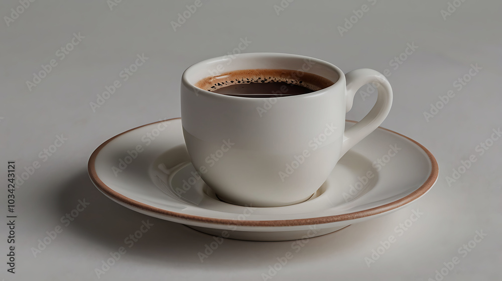 Coffee mug hot drink paper cup icon illustrated cinnamon and saucer wooden table realistic ove background Coffee mug hot drink paper cup icon illustrated cinnamon and saucer wooden table realistic ove background