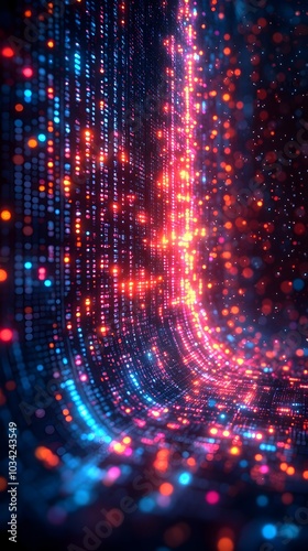 Wallpaper Mural Futuristic digital background with neon lit circuit boards cascading data streams quantum entanglement simulations and bioinformatics visualizations Torontodigital.ca