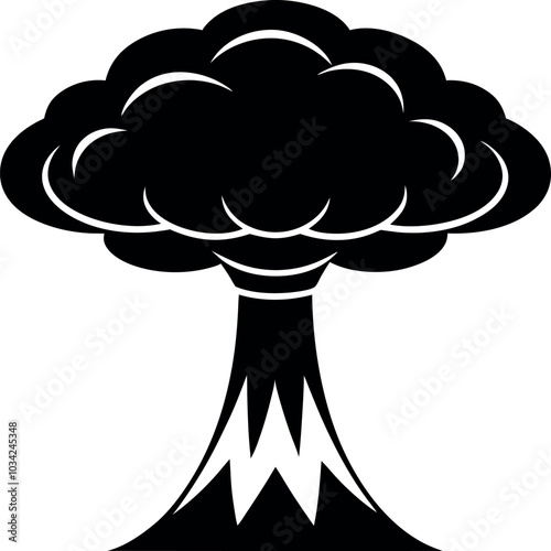 Nuclear explosion mushroom cloud  icon vector