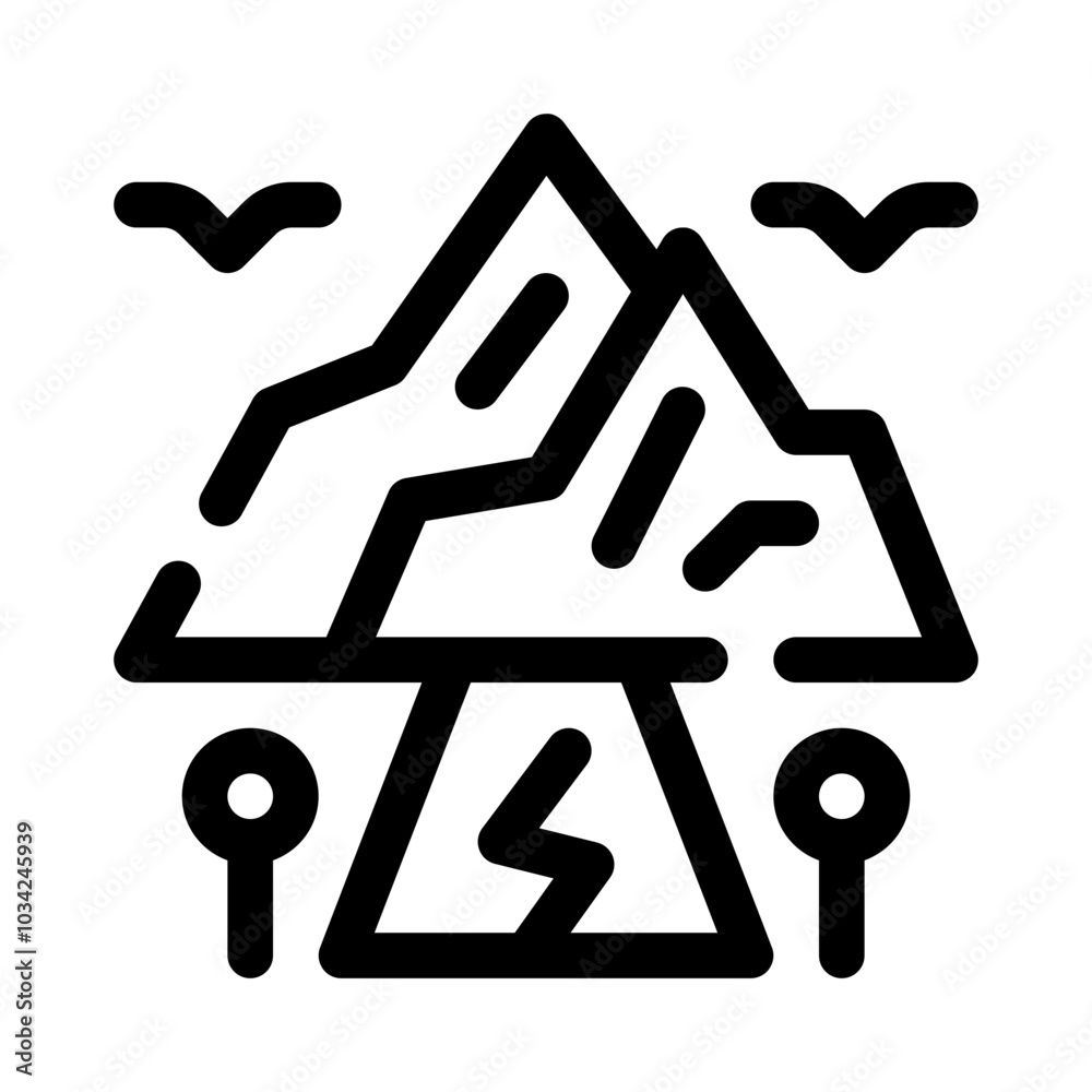 Mountain Path line icon Mountain Path line icon